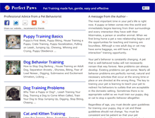 Tablet Screenshot of perfectpaws.com